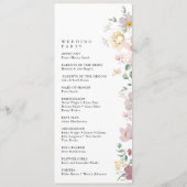 Farbenfrohe Blume, Wildblumen, Hochzeitsprogramm Programm (Rückseite)