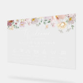 Farbenfrohe Blume, Wildblumen, Hochzeitszeitschrif Acrylschild (Winkel)