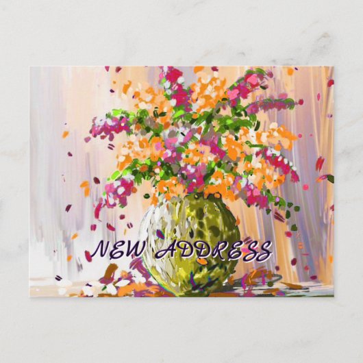 Farbenfrohe Blume Wir bewegten neue Zuhause, um ne Postkarte (Vorderseite)