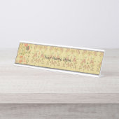 Farbenfrohe Blume Wunderland Schreibtischnamensplakette (Vorderseite )