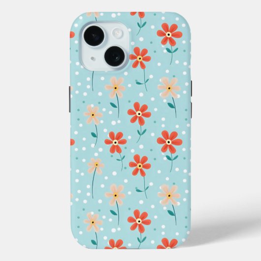 Farbenfrohe Blume Zartes Muster Case-Mate iPhone Hülle (Rückseite)