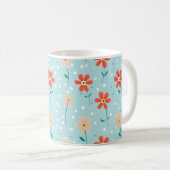 Farbenfrohe Blume Zartes Muster Kaffeetasse (VorderseiteRechts)