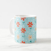 Farbenfrohe Blume Zartes Muster Kaffeetasse (Vorderseite Links)
