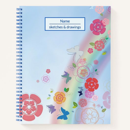 Farbenfrohe Blume zeichnend Notebook Notizblock (Vorderseite)
