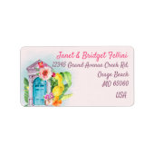 Farbenfrohe Blume Zitrone aus dem Paradies Adressaufkleber (Vorne)