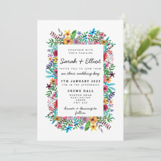 Farbenfrohe Blume zum Hochzeitsempfang Einladung