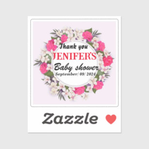 Farbenfrohe Blumen Baby Dusche Vielen Dank Aufkleber