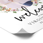 Farbenfrohe Blumen Begrüßungspapier Poster (Ecke)