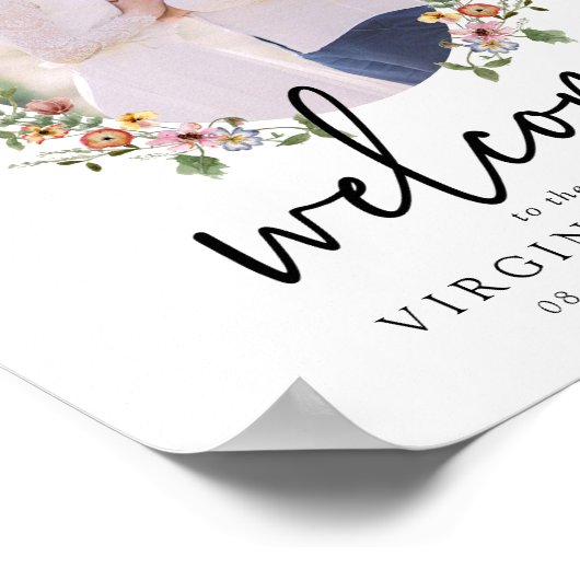 Farbenfrohe Blumen Begrüßungspapier Poster (Ecke)