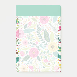 Farbenfrohe Blumen Blauer Himmel Farbfleck Girly Post-it Klebezettel