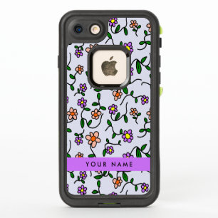 Farbenfrohe Blumen, blauer Hintergrund, Lila
