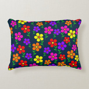 Farbenfrohe Blumen Blumenmuster Dekokissen