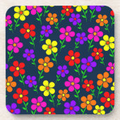 Farbenfrohe Blumen Blumenmuster Getränkeuntersetzer (Vorderseite)
