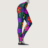Farbenfrohe Blumen Blumenmuster Leggings (Rechts)
