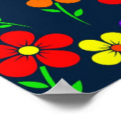 Farbenfrohe Blumen Blumenmuster Poster (Ecke)