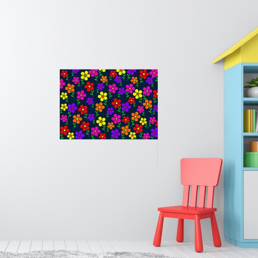Farbenfrohe Blumen Blumenmuster Poster (Kinderzimmer 1)