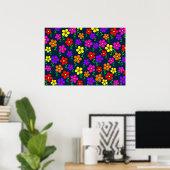 Farbenfrohe Blumen Blumenmuster Poster (Heimbüro)