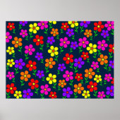 Farbenfrohe Blumen Blumenmuster Poster (Vorne)