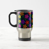 Farbenfrohe Blumen Blumenmuster Reisebecher (Links)