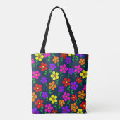 Farbenfrohe Blumen Blumenmuster Tasche (Rückseite)