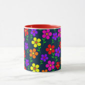 Farbenfrohe Blumen Blumenmuster Tasse (Zentrum)