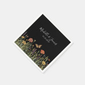 Farbenfrohe Blumen-Boho-Wildblumen-Hochzeit Schwar Serviette (Ecke)