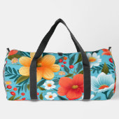 Farbenfrohe Blumen-Duffeltasche mit lebendigem Ora Duffle Bag (Rückseite)