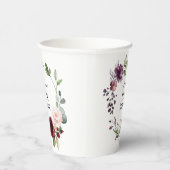 Farbenfrohe Blumen Elegant 80. Geburtstag Pappbecher (Rechts)