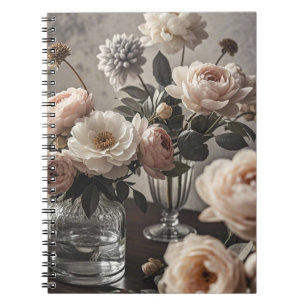 Farbenfrohe Blumen Elegante, vintage-inspirierte F Notizblock
