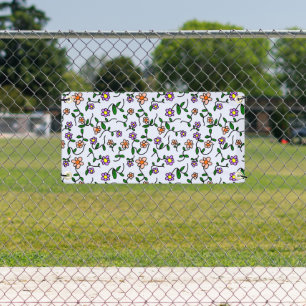 Farbenfrohe Blumen, florales Muster, Grünpflanzen, Banner