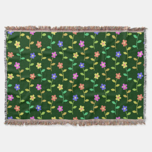 Farbenfrohe Blumen, florales Muster, Grünpflanzen, Decke