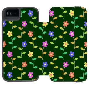 Farbenfrohe Blumen, Florales Muster, Grünpflanzen, Incipio Watson™ iPhone 5 Geldbörsen Hülle