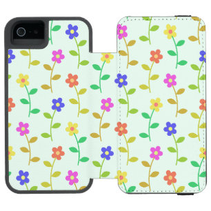 Farbenfrohe Blumen, Florales Muster, Grünpflanzen, Incipio Watson™ iPhone 5 Geldbörsen Hülle