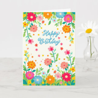 Farbenfrohe Blumen Froher Garten Alles Gute zum Ge Karte