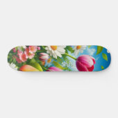 Farbenfrohe Blumen/Frühjahr Skateboard (Horizontal)