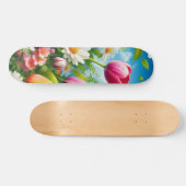 Farbenfrohe Blumen/Frühjahr Skateboard (Horizontal)