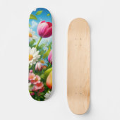 Farbenfrohe Blumen/Frühjahr Skateboard (Vorderseite)
