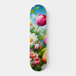 Farbenfrohe Blumen/Frühjahr Skateboard
