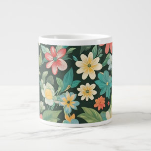 Farbenfrohe Blumen-/Frühlings- Jumbo-Tasse