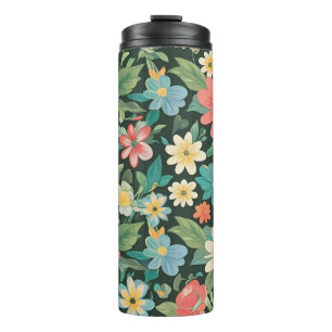 Farbenfrohe Blumen-/Frühlings-  Thermosbecher