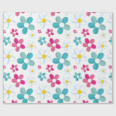 Farbenfrohe Blumen Geschenkpapier (Flach)
