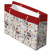 Farbenfrohe Blumen große Geschenktasche Geschenktüte (Vorderseite Schrägansicht)