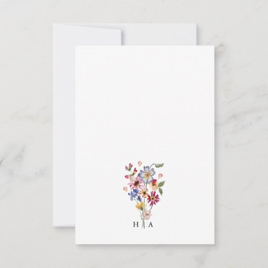 Farbenfrohe Blumen-Hochzeitkarte RSVP Karte (Rückseite)
