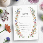 Farbenfrohe Blumen-Hochzeitkarte RSVP Karte