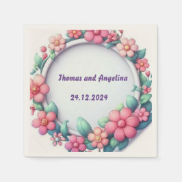 Farbenfrohe Blumen Hochzeitsnapkins Cocktail Serviette