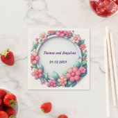 Farbenfrohe Blumen Hochzeitsnapkins Cocktail Serviette (Beispiel)