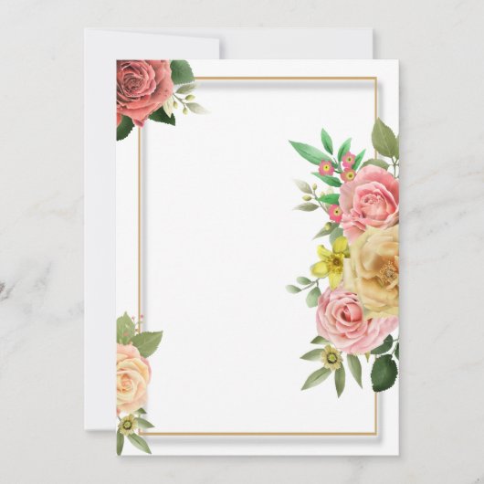 Farbenfrohe Blumen Hochzeitsvorlage Einladung (Vorderseite)