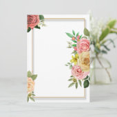 Farbenfrohe Blumen Hochzeitsvorlage Einladung (Stehend Vorderseite)