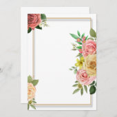 Farbenfrohe Blumen Hochzeitsvorlage Einladung (Vorne/Hinten)