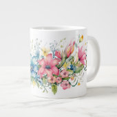 Farbenfrohe Blumen Jumbo-Tasse (Vorderseite Rechts)